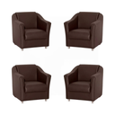 Ver imagem 1 de Kit 4 Poltronas Bia Decorativa Reforçada Recepção Clinica Salão Sala de Estar Courino:marrom