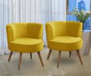 Ver imagem 1 de Kit 2 Poltronas Para Sala Decorativa Isadora Suede Amarelo Madelina Decor