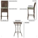 Ver imagem 2 de Mesa Bistrô e 4 Banquetas Roma Marrom Corda Estofado 5 Trama Marrom