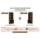 Ver mais imagens de Cristaleira para Cozinha com 4 Portas e Vidro Conecta Frise Cinamomo/Preto Yescasa