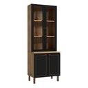 Ver imagem 4 de Cristaleira para Cozinha com 4 Portas e Vidro Conecta Frise Cinamomo/Preto Yescasa