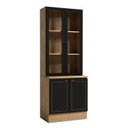 Ver imagem 2 de Cristaleira para Cozinha com 4 Portas e Vidro Conecta Frise Cinamomo/Preto Yescasa