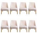 Ver imagem 1 de Kit 08 Cadeiras Para Sala de Jantar Ana Pés Palito Veludo Bege D'Classe Decor