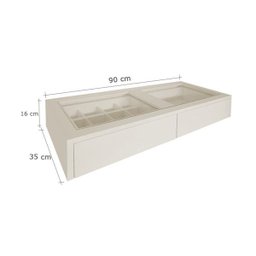Penteadeira Aparador Suspenso para Maquiagem Quarto Off White Laca - 4
