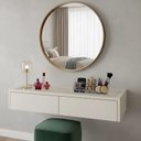 Ver imagem 2 de Penteadeira Aparador Suspenso para Maquiagem Quarto Off White Laca