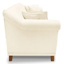 Ver imagem 5 de Kit Poltrona e Sofá Living 2 Lugares 1,80m Vênus Linho Bege Pés Castanho - Pallazio