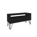 Ver imagem 3 de Rack para Tv Bancada com Nicho e Gaveta Pés Hairpin Legs Estilo Industrial Preto Laca