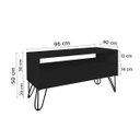 Ver imagem 4 de Rack para Tv Bancada com Nicho e Gaveta Pés Hairpin Legs Estilo Industrial Preto Laca