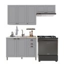 Ver imagem 1 de Cozinha Compacta Bariloche 8 Portas 2 Gavetas 100% MDF 6225 Titânio Fosco - Indékes