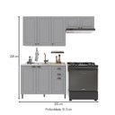 Ver imagem 4 de Cozinha Compacta Bariloche 8 Portas 2 Gavetas 100% MDF 6225 Titânio Fosco - Indékes