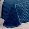 Cobre Leito Queen Size Dupla Face Azul Marinho / Cinza Matelado 6 Peças com Lençol de Baixo e 2 Fron - 2