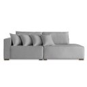 Ver imagem 2 de Sofá 4 Lugares Modulado Chaise Almofada Solta Molas Isa Be Linho Cinza Medio 2,3m