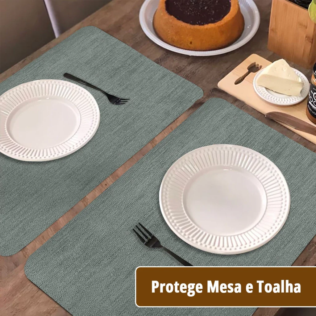 4 Jogo Americano Juta Cinza Impermeável Limpa Facil Pvc - 6