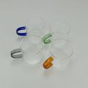 Ver mais imagens de Jogo 4 Peças Xícara de Borossilicato 100ml Transparente 5x5x5cm Café Chá Alça