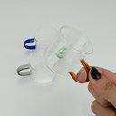 Ver imagem 7 de Jogo 4 Peças Xícara de Borossilicato 100ml Transparente 5x5x5cm Café Chá Alça