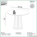 Ver imagem 4 de Conjunto de Jantar Mesa Redonda MDF + 4 Cadeiras Tela Palha