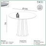 Conjunto de Jantar Mesa Redonda Mdf + 4 Cadeiras Tela Palha - 4