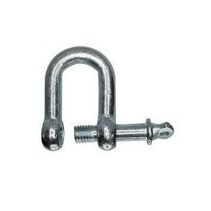 Manilha Reta com Pino Roscado 16mm Galvanizada para Ponto de Ancoragem