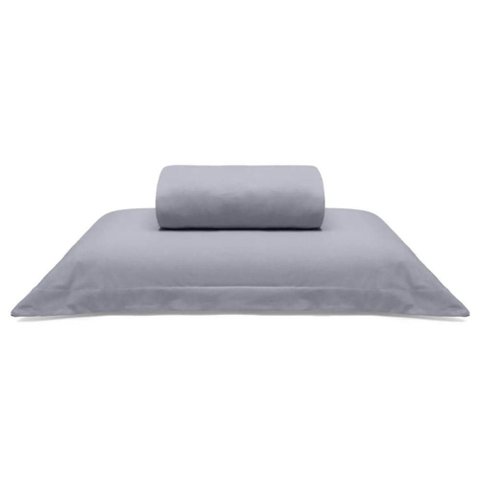 Jogo de Cama Buettner Solteiro King Malha 100% Algodão Liso 2 Peças Image Cinza