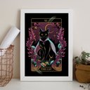 Ver imagem 1 de Quadro Decorativo Carta The Cat 24x18cm - com vidro:Madeira branca