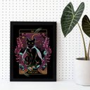 Ver imagem 2 de Quadro Decorativo Carta The Cat 24x18cm - com vidro:Madeira branca