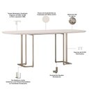 Ver imagem 3 de Mesa Retangular Alina 200cm Off White Champanhe com 8 Cadeiras Barcelona N01 Couríssimo Preto Linho