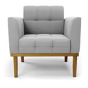 Ver imagem 7 de Kit 2 Poltronas Decorativas Karen Pés Fixo em Madeira Castanho Suede Cinza G19 - Gran Belo