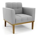 Ver imagem 6 de Kit 2 Poltronas Decorativas Karen Pés Fixo em Madeira Castanho Suede Cinza G19 - Gran Belo