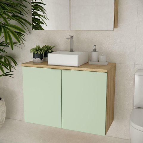 Gabinete Nature 90cm Estilare Gab4032 Carvalho-verde