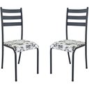 Ver imagem 1 de Kit 2 Cadeiras para Cozinha e Sala de Jantar 541.Sli Preto/Branco Floral
