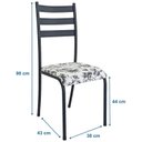 Ver imagem 2 de Kit 2 Cadeiras para Cozinha e Sala de Jantar 541.Sli Preto/Branco Floral