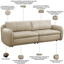 Ver imagem 5 de Sofá 3 Lugares para Sala de Estar Living Orgânico 256cm Eliot L06 Couro Bege Areia - Lyam Decor