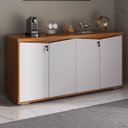 Ver imagem 2 de Balcao Escritorio 4 Portas 147 cm Freijo Branco Artany