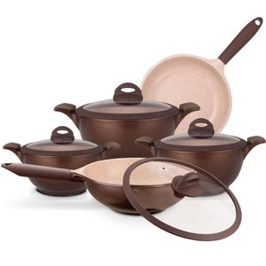 Conjunto De Panelas Fogão Indução 5 pç Antiaderente Cerâmico Vai Forno Belga