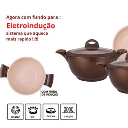 Conjunto De Panelas Fogão Indução 5 pç Antiaderente Cerâmico Vai Forno Belga - 3