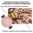 Ver imagem 2 de Conjunto De Panelas Fogão Indução 5 pç Antiaderente Cerâmico Vai Forno Belga