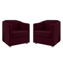 Ver imagem 1 de Kit 2 Poltronas Decorativa BIA SUEDE MARSALA SKY MOBILE