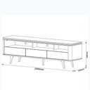 Ver imagem 3 de Rack com Painel para TV 70 Polegadas Arc Off White e Nature 220cm Imcal