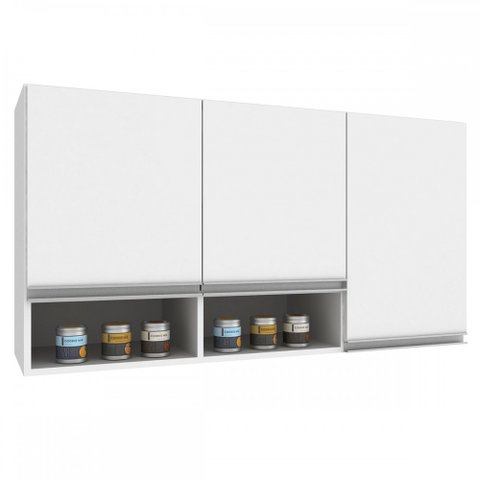 Armário Aéreo Cozinha Athena 3 Portas Branco - Irm Móveis