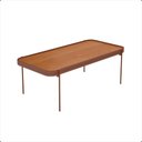 Ver imagem 2 de Mesa de Centro Sala de Estar Mavi G 110x52 Nature com Pes Metal Cobre
