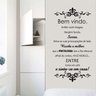 Adesivo Decorativo Parede Frase Bem Vindo Receba o Melhor Da Psicologia - 1.10mx55cm - 1