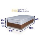 Ver imagem 3 de Conjunto Box Marrom Luanda Branco Espuma D28 Solteiro 88x188x62 - King House