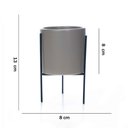 Ver imagem 7 de Cachepot Cinza com Suporte em Metal M 13x8cm - D’Rossi
