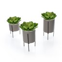 Ver imagem 2 de Cachepot Cinza com Suporte em Metal M 13x8cm - D’Rossi