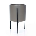 Ver imagem 5 de Cachepot Cinza com Suporte em Metal M 13x8cm - D’Rossi