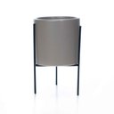 Ver imagem 4 de Cachepot Cinza com Suporte em Metal M 13x8cm - D’Rossi