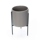 Ver imagem 1 de Cachepot Cinza com Suporte em Metal M 13x8cm - D’Rossi