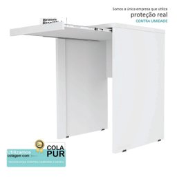 Bancada Balcão para Embutir Lava e Seca Prateleira Retrátil Branco - 3
