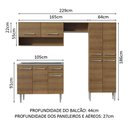 Ver imagem 4 de Armário de Cozinha Compacta 229cm com Pia Rustic Emilly Madesa 10