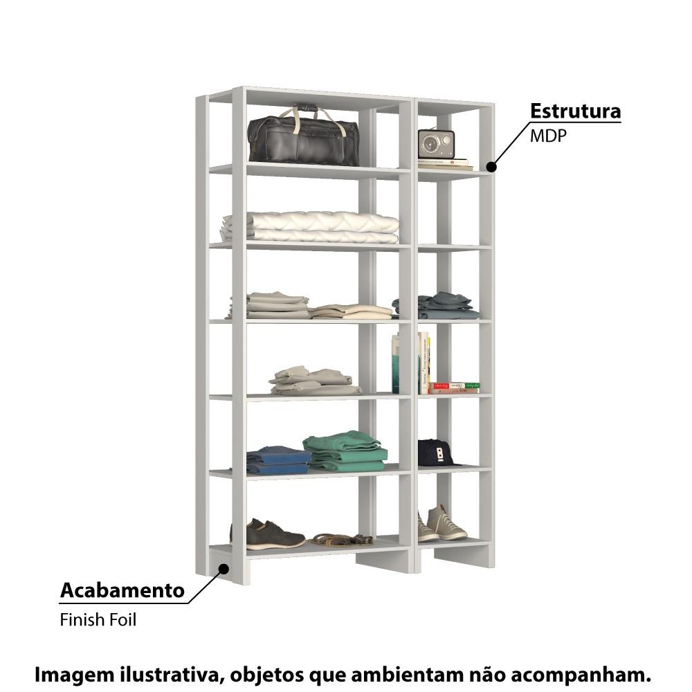 Estante Closet Yes 120cm com 12 Prateleiras - Branco - 2